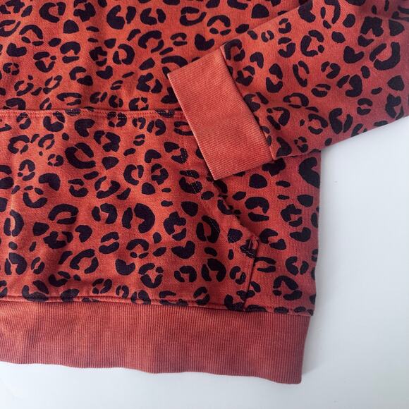 Cat & Jack Orange Leopard Print Hoodie - Size L (10/12) - Picture 2 of 4